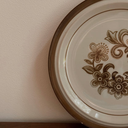 Brown Monterrey Floral Stoneware Plate | Vintage
