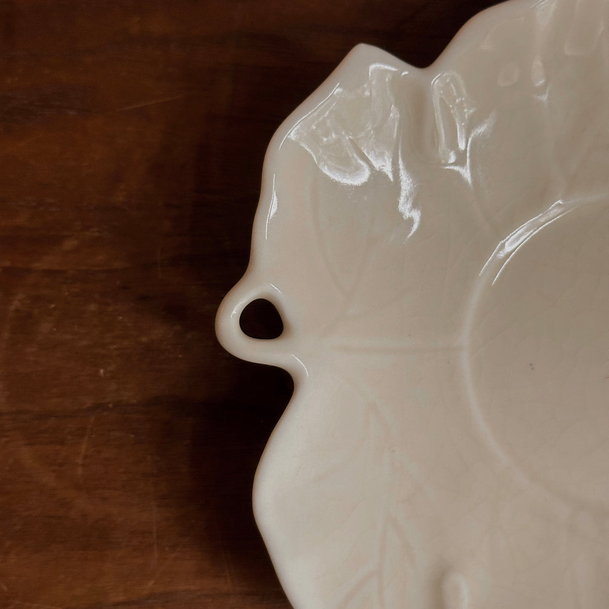 Off-White Ceramic Leaf Trays | Vintage | Various Sizing