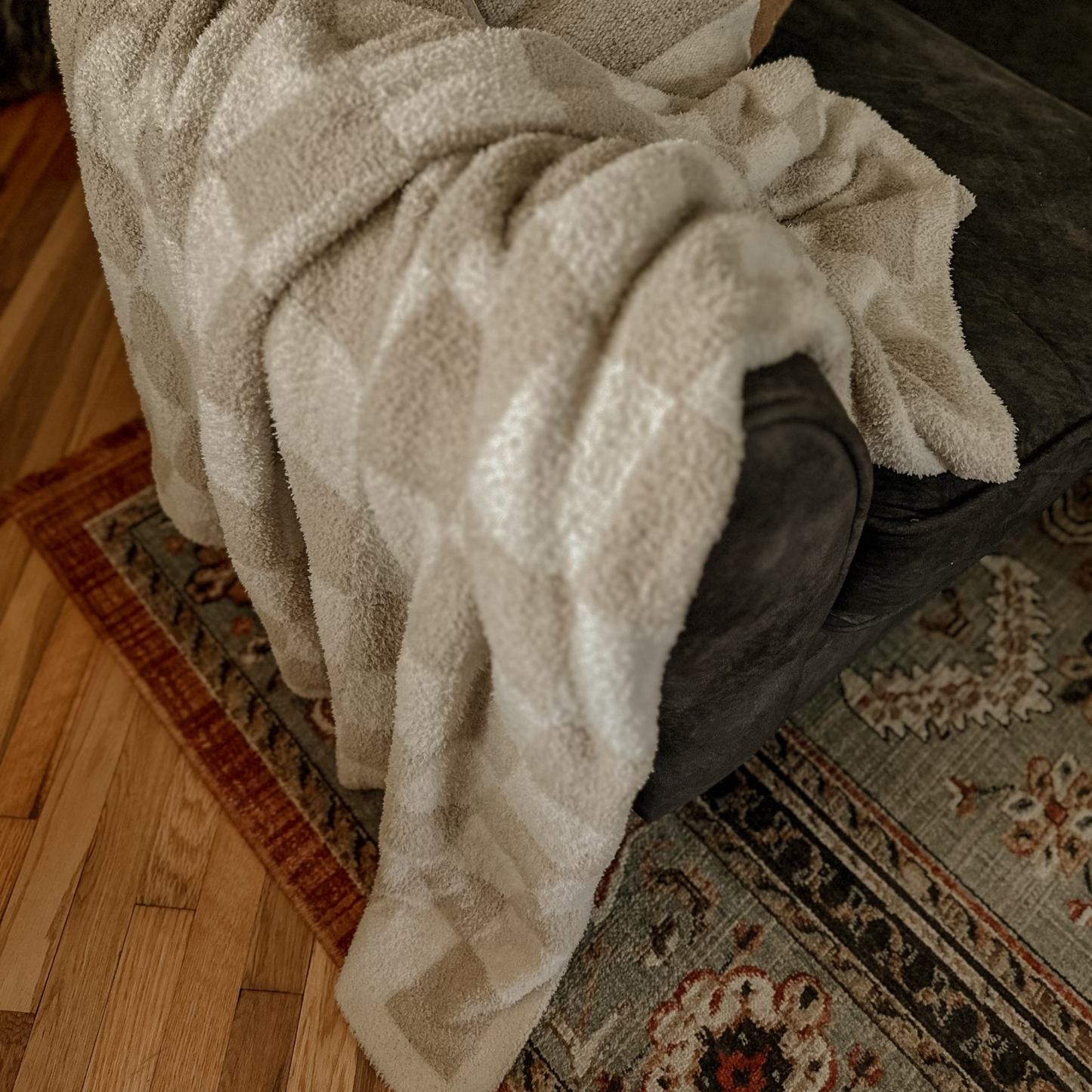 Checkered Teddy Throw Blanket