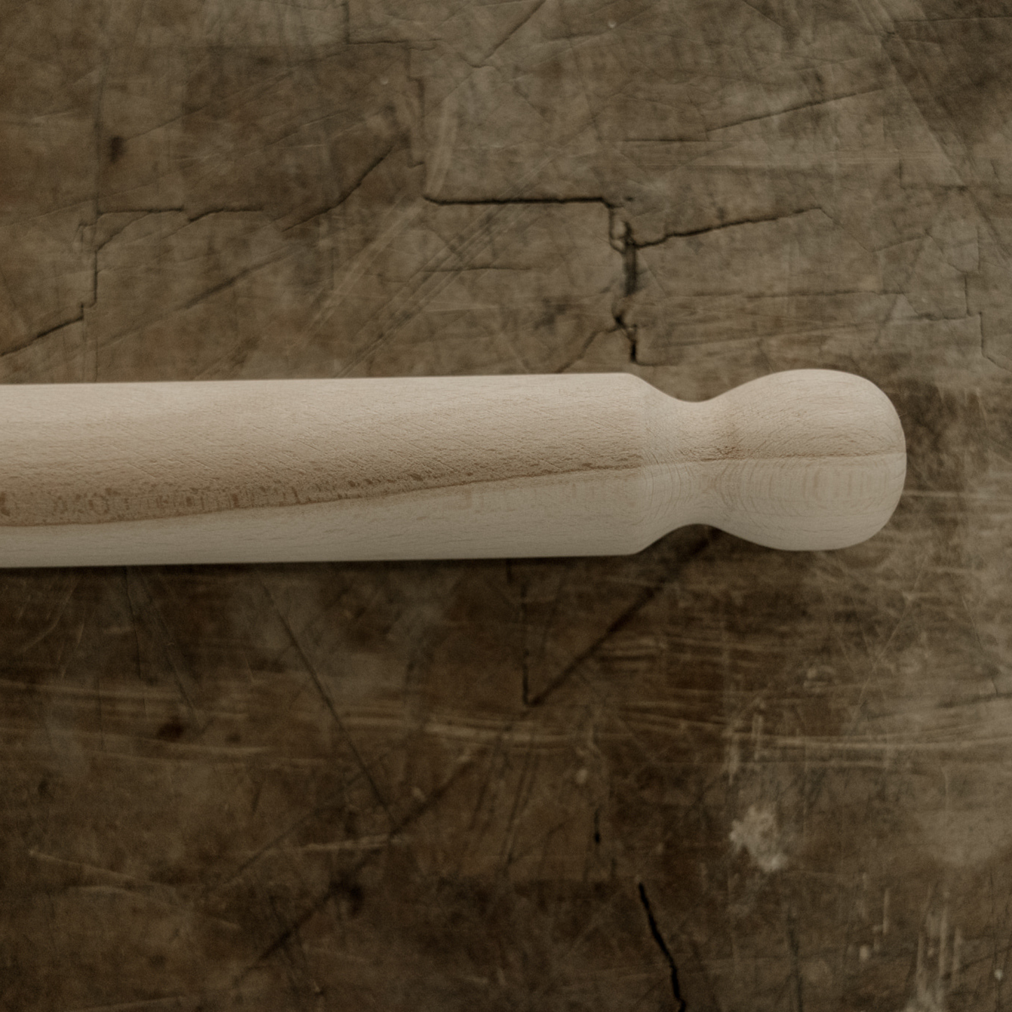 Italian Beach Wood Rolling Pin + Scrapper Set