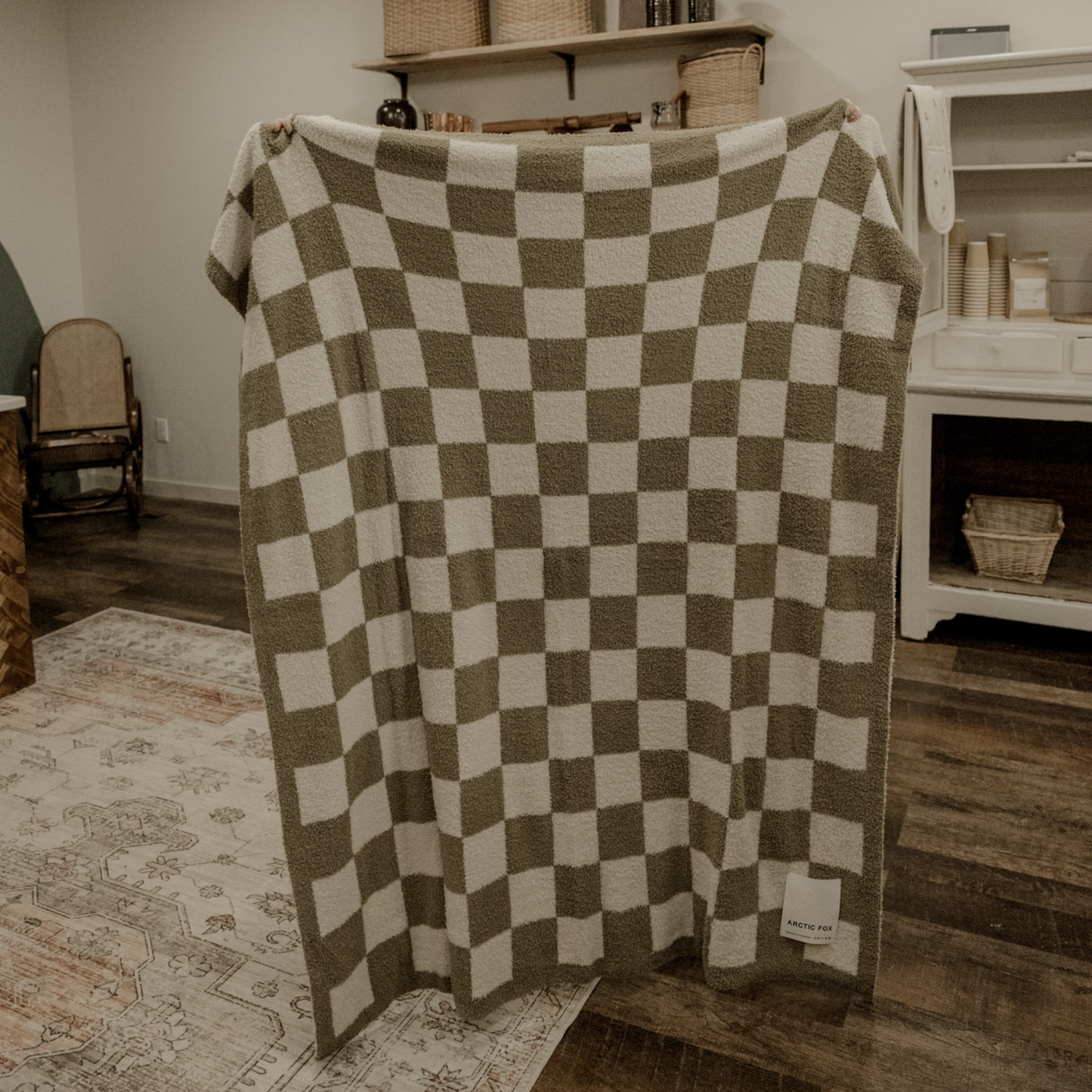 Checkered Teddy Throw Blanket