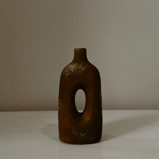 Rust Textured Glaze Ceramic Vase