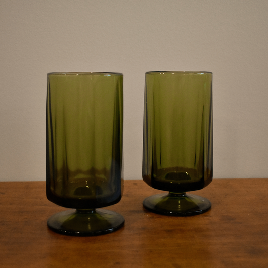 Vintage Green Drinking Glass Set